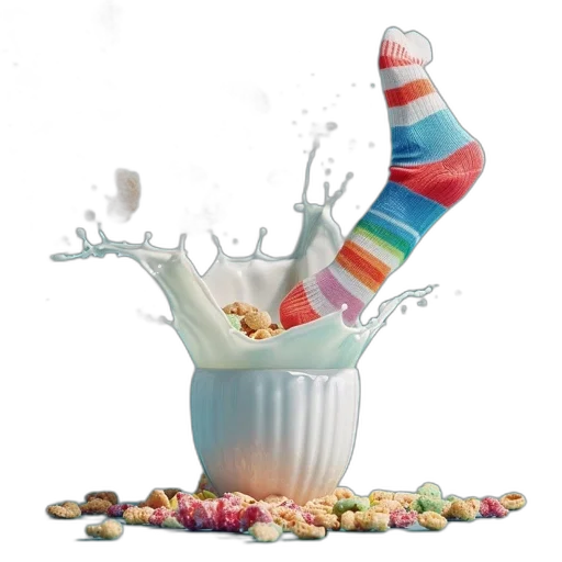 food, shoes, hat, 3d render, photorealistic, concept art, pastel, vibrant transparent PNG cut-out