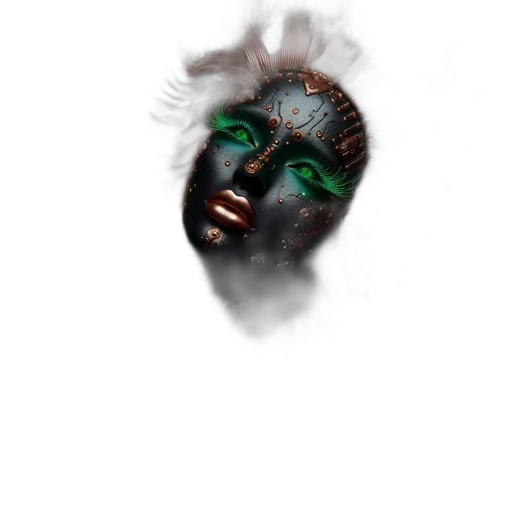 mask, face, creature, crown, fantasy art, concept art, photorealistic, 3d render transparent PNG cut-out