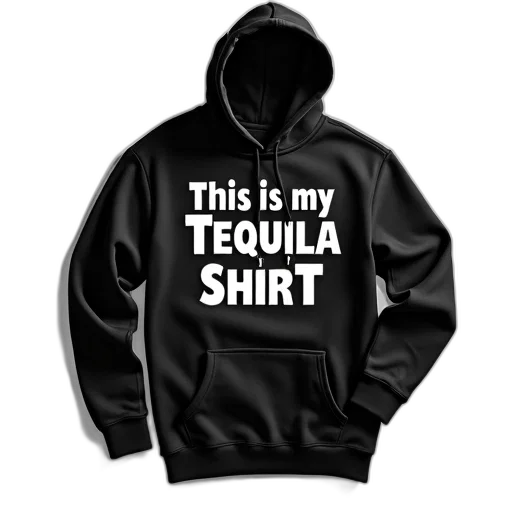 jacket, black, hoodie, graphic, design, reads, tequila, shirt transparent PNG cut-out