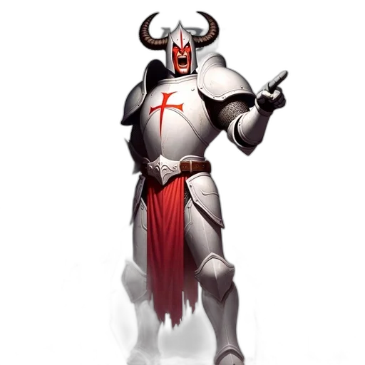 concept art, comic book art, fantasy art, pixel art, imposing, warrior, donning, silver transparent PNG cut-out