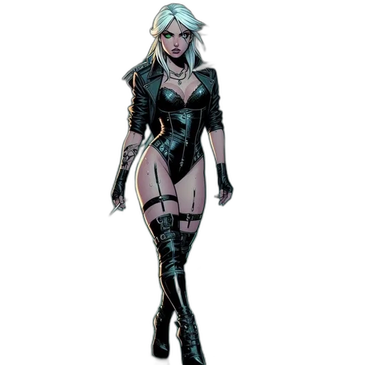 dress, concept art, comic book art, fantasy art, cyberpunk, dark, monochrome, blue transparent PNG cut-out