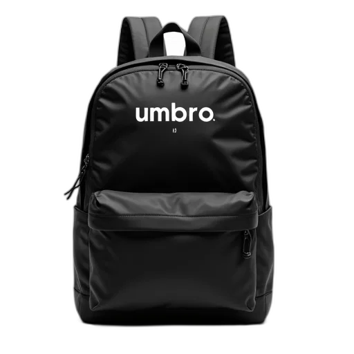 umbrella, jacket, 3d render, black, nylon, backpack, white, logo transparent PNG cut-out