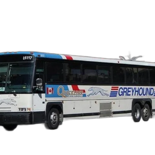 3d render, greyhound, bus, quickline, logo, parked, front, brick transparent PNG cut-out