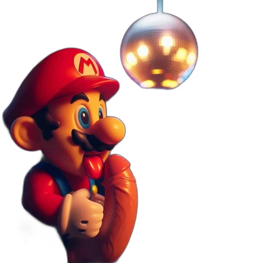 staff, hat, weapon, 3d render, concept art, photorealistic, pixel art, mario transparent PNG cut-out