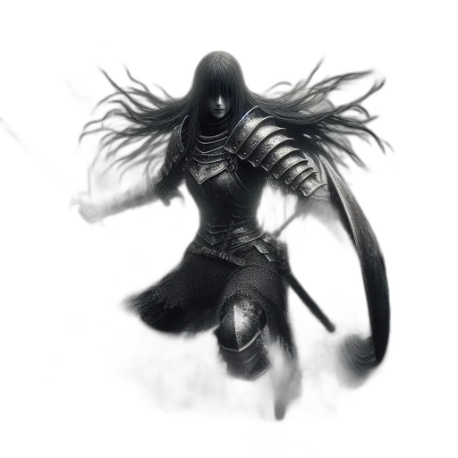 creature, mask, weapon, sword, concept art, fantasy art, comic book art, pencil sketch transparent PNG cut-out