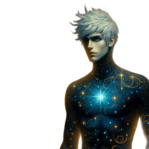 creature, staff, robot, fantasy art, concept art, anime, 3d render, outer space transparent PNG cut-out