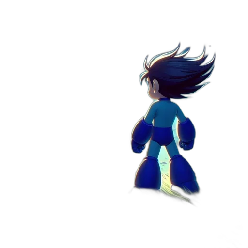 hair, jacket, creature, staff, 3d render, concept art, pixel art, anime transparent PNG cut-out