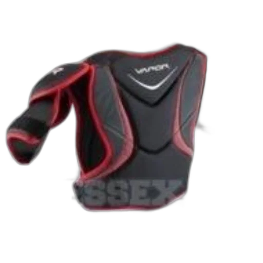 jacket, 3d render, black, red, hockey, shoulder, pad, text transparent PNG cut-out