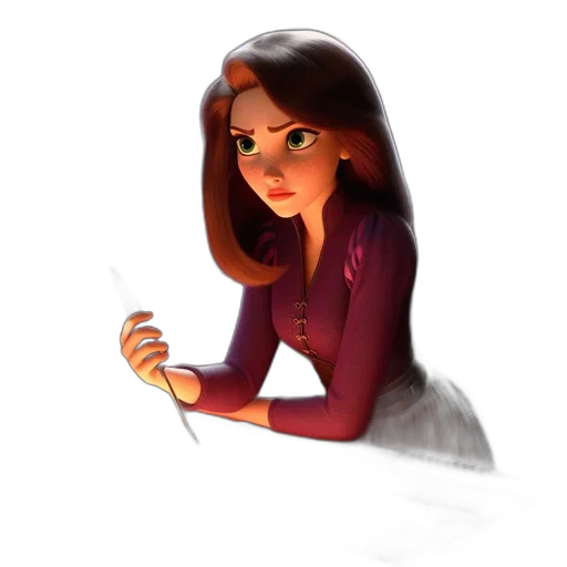 staff, jewelry, dress, face, concept art, cartoon, fantasy art, 3d render transparent PNG cut-out
