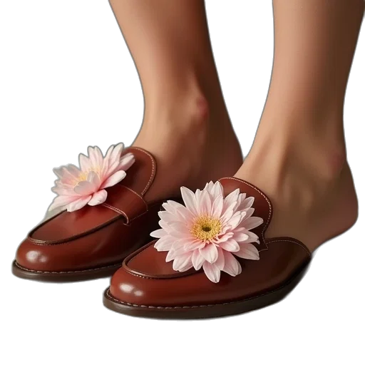 shoes, flower, photorealistic, 3d render transparent PNG cut-out