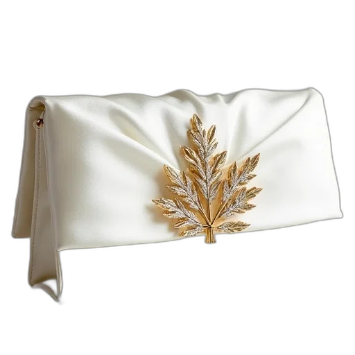 crown, jewelry, white, satin, clutch, gold, crystal, leaf transparent PNG cut-out