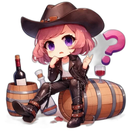 bottle, robot, hat, weapon, pixel art, concept art, anime, cartoon transparent PNG cut-out
