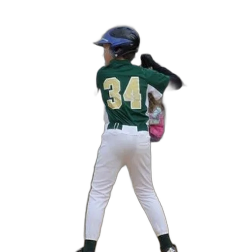 baseball, player, green, jersey, number, holding, bat transparent PNG cut-out