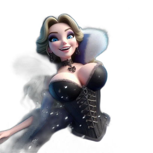 dress, 3d render, concept art, fantasy art, cartoon, snow, enchanting, fantasy transparent PNG cut-out