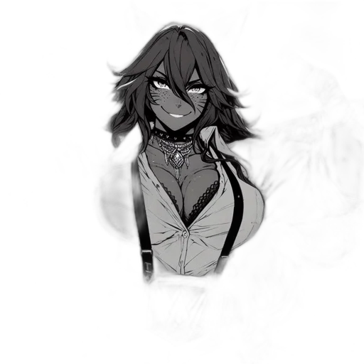 mask, creature, face, staff, concept art, pencil sketch, anime, comic book art transparent PNG cut-out