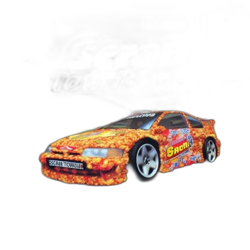car, photorealistic, 3d render, concept art, oil painting, brightly-colored, racecar, egg-patterned transparent PNG cut-out