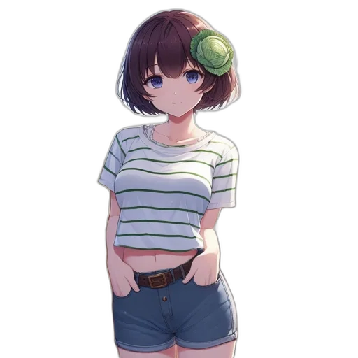 flower, hat, staff, weapon, anime, watercolor, pixel art, concept art transparent PNG cut-out