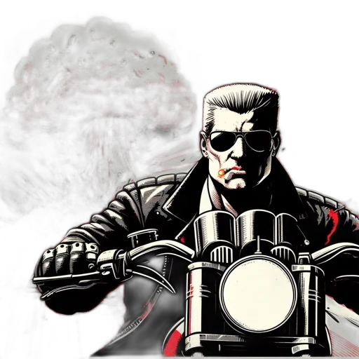 jacket, comic book art, concept art, cartoon, cyberpunk, illustrated, figure, man transparent PNG cut-out