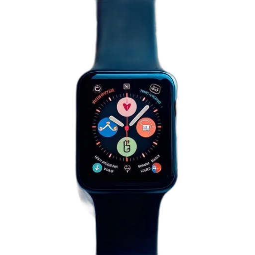 jewelry, blue, close-up, smartwatch, black, strap, displaying, digital transparent PNG cut-out