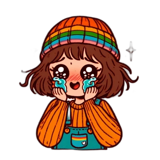 hat, mask, jewelry, jacket, pixel art, cartoon, concept art, watercolor transparent PNG cut-out
