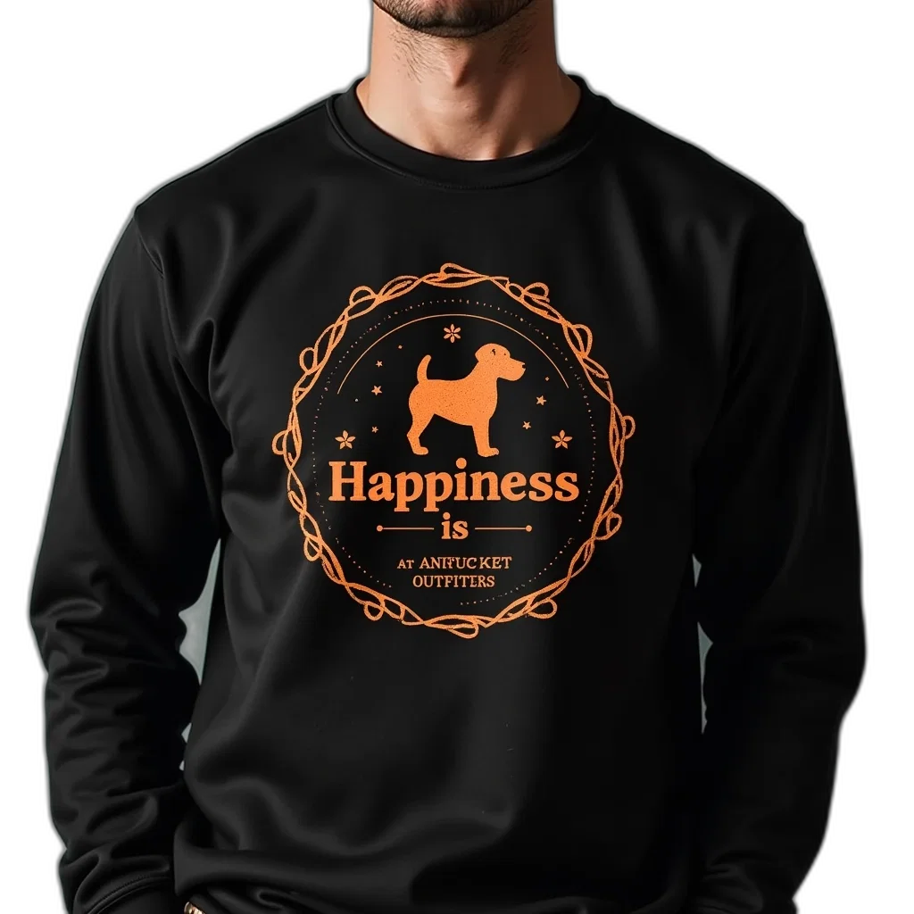 man, wearing, black, sweatshirt, golden, emblem, featuring, stylized transparent PNG cut-out