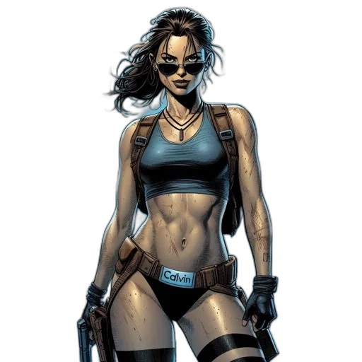 comic book art, cyberpunk, concept art, fantasy art, rugged, adventurer, tropical, setting transparent PNG cut-out