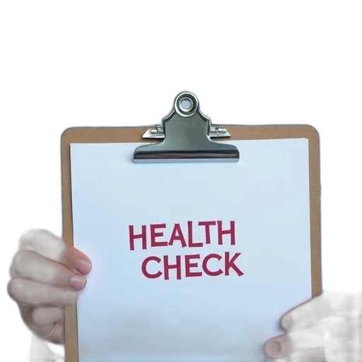 doctor, holding, clipboard, words, health, check, written transparent PNG cut-out