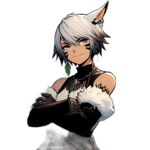 staff, mask, animal, concept art, pixel art, fantasy art, anime, monochrome transparent PNG cut-out
