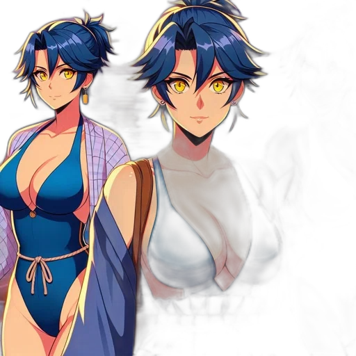 dress, concept art, anime, fantasy art, pixel art, blue, colorful, neon transparent PNG cut-out