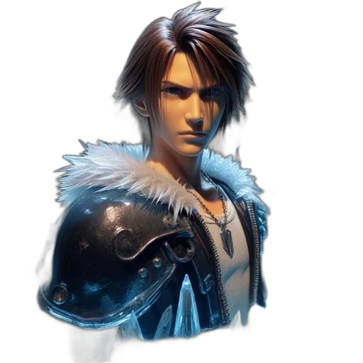 jacket, sword, face, weapon, concept art, fantasy art, 3d render, photorealistic transparent PNG cut-out
