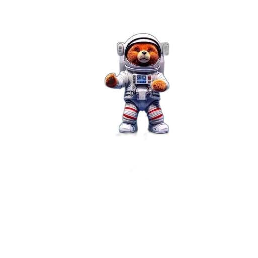 robot, creature, animal, staff, pixel art, concept art, 3d render, outer space transparent PNG cut-out