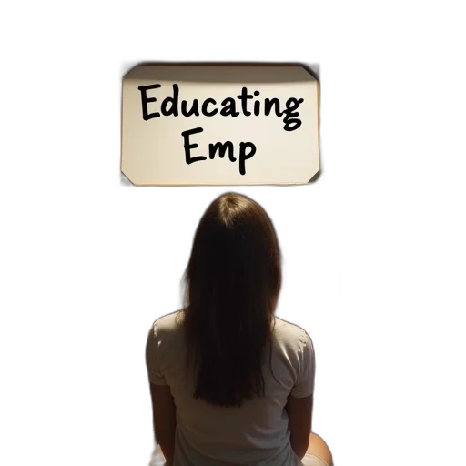 girl, sits, front, bookshelf transparent PNG cut-out
