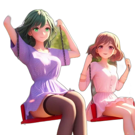 dress, hair, staff, furniture, anime, concept art, 3d render, pixel art transparent PNG cut-out