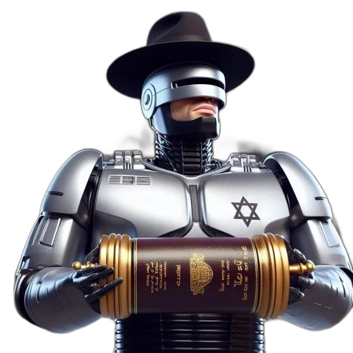 robot, weapon, sword, staff, concept art, 3d render, anthropomorphic, donning transparent PNG cut-out