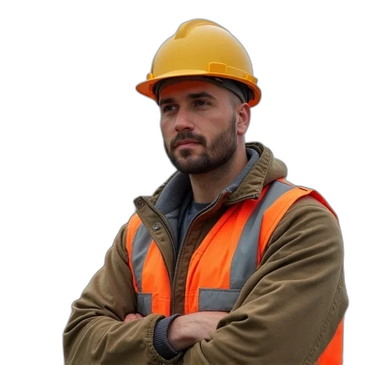staff, jacket, hat, face transparent PNG cut-out