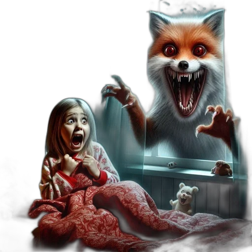 creature, animal, concept art, fantasy art, photorealistic, comic book art, fire, young transparent PNG cut-out