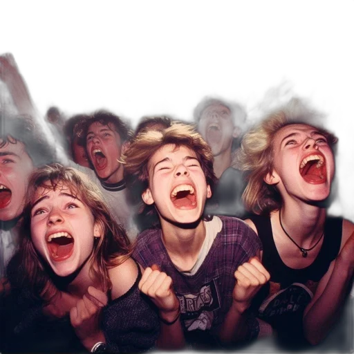 photorealistic, crowd, concert, event, enthusiastic, individuals, expressing, excitement transparent PNG cut-out