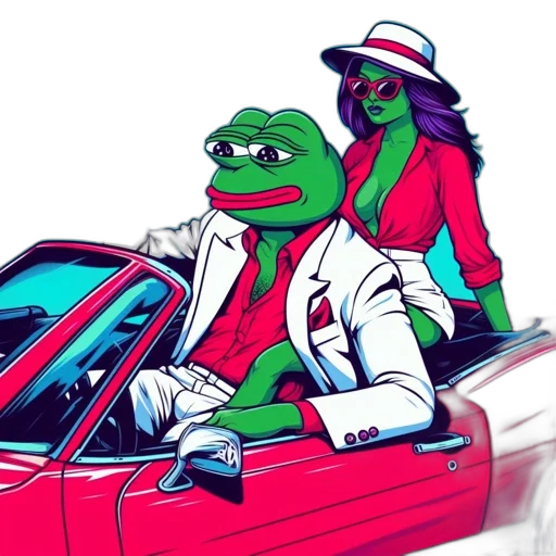 car, hat, jacket, vaporwave, concept art, neon lights, neon, green transparent PNG cut-out