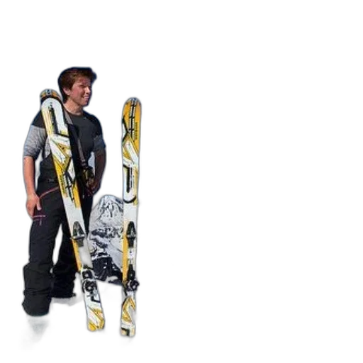 staff, 3d render, skier, stands, snowy, mountain, top, skis transparent PNG cut-out