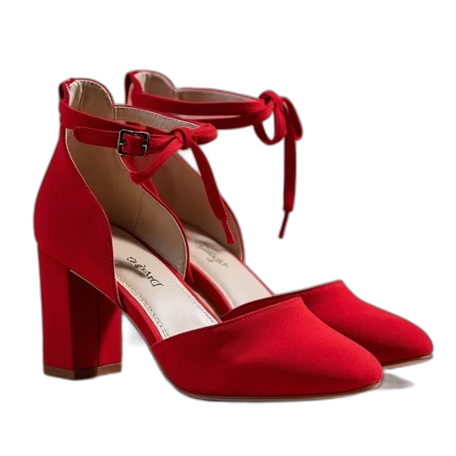 shoes, 3d render, red, pair, closed-toe, lace-up, low, heel transparent PNG cut-out