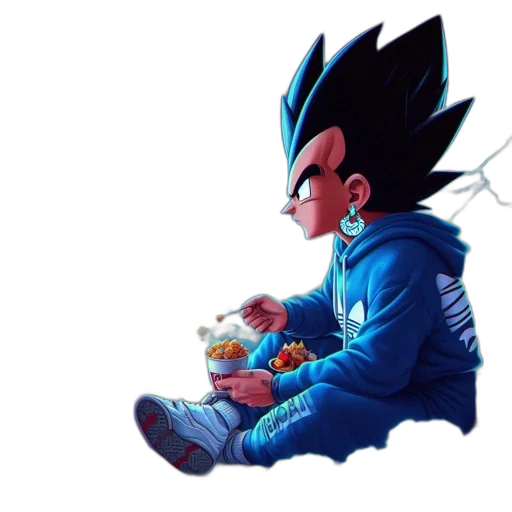 food, concept art, pixel art, comic book art, cartoon, blue, character, spiky transparent PNG cut-out