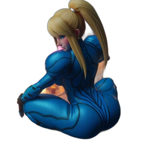 hair, concept art, 3d render, pixel art, fantasy art, blue, animated, female transparent PNG cut-out