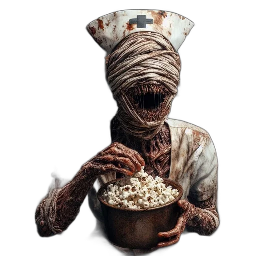 food, staff, creature, concept art, abandoned, decaying, space, grotesque transparent PNG cut-out