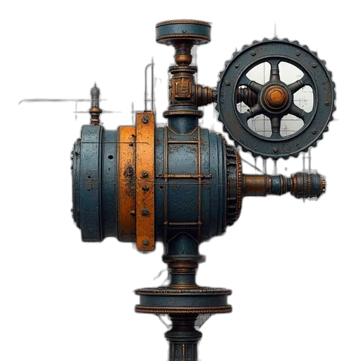 weapon, robot, staff, concept art, 3d render, photorealistic, pixel art, machine transparent PNG cut-out