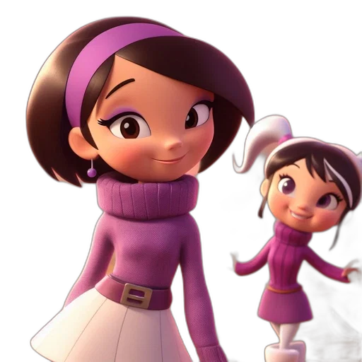 staff, 3d render, concept art, cartoon, photorealistic, snow, two, female transparent PNG cut-out