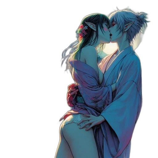 watercolor, concept art, comic book art, anime, neon lights, fire, underwater, rain transparent PNG cut-out