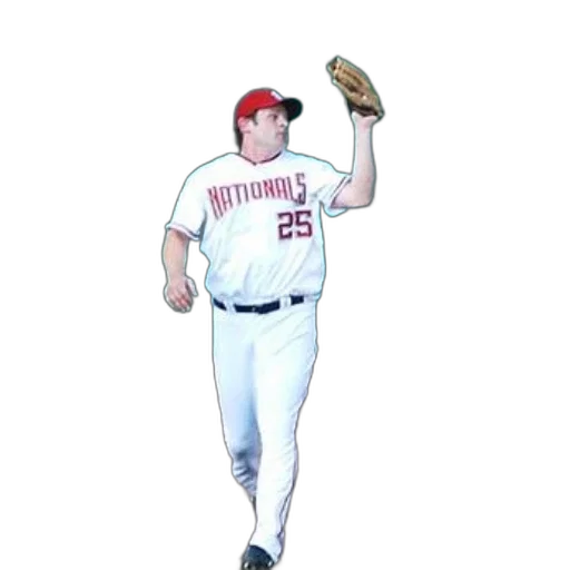staff, baseball, player, wearing, nationals, uniform, ready, catch transparent PNG cut-out