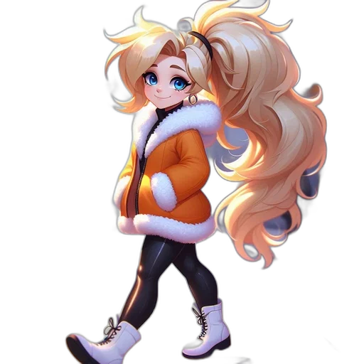 jacket, staff, hair, concept art transparent PNG cut-out