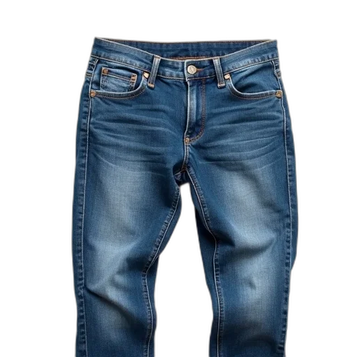 jacket, photorealistic, pair, blue, jeans, faded, worn, appearance transparent PNG cut-out