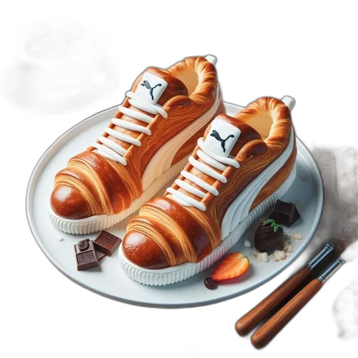 shoes, food, photorealistic, concept art, watercolor, 3d render, artistic, playful transparent PNG cut-out
